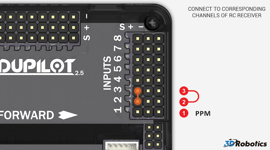 Подключение ArduPilot Mega APM PPM