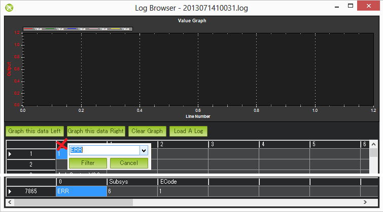 arducopter failsafe log dataflash error filter